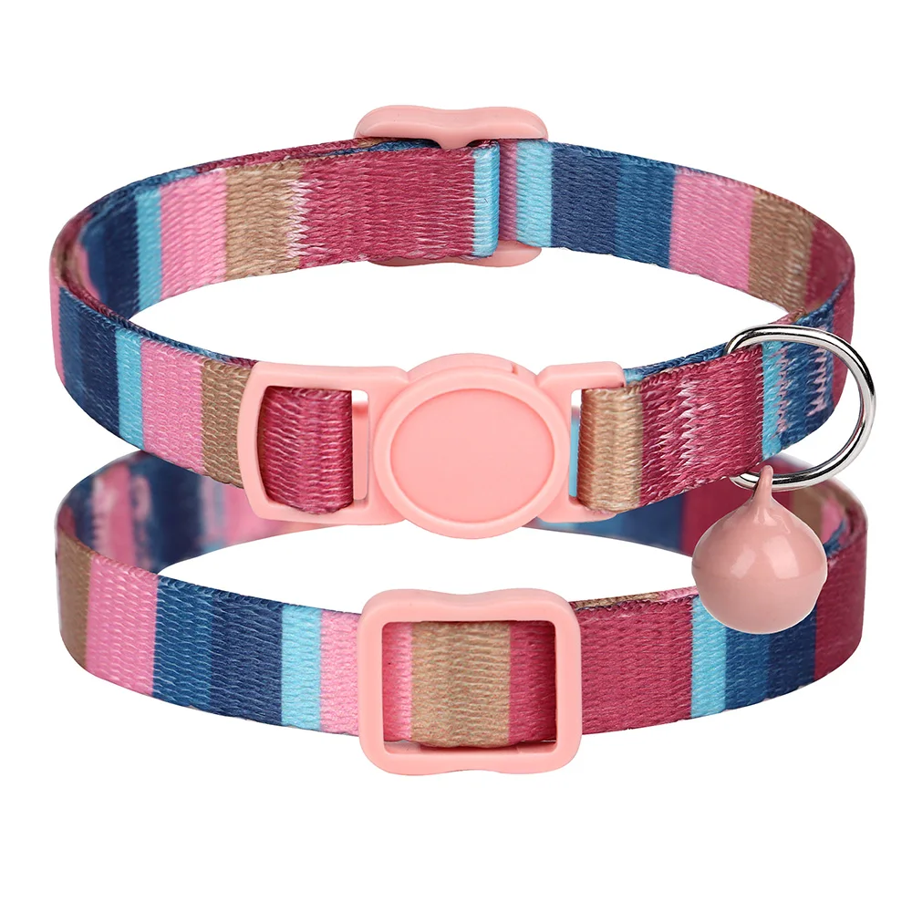 Cute Small Dog Cat Collar With Bell Accessories Adjustable Nylon Pet Kitten Puppy Necklace Collars For Chihuahua Pets Supplies