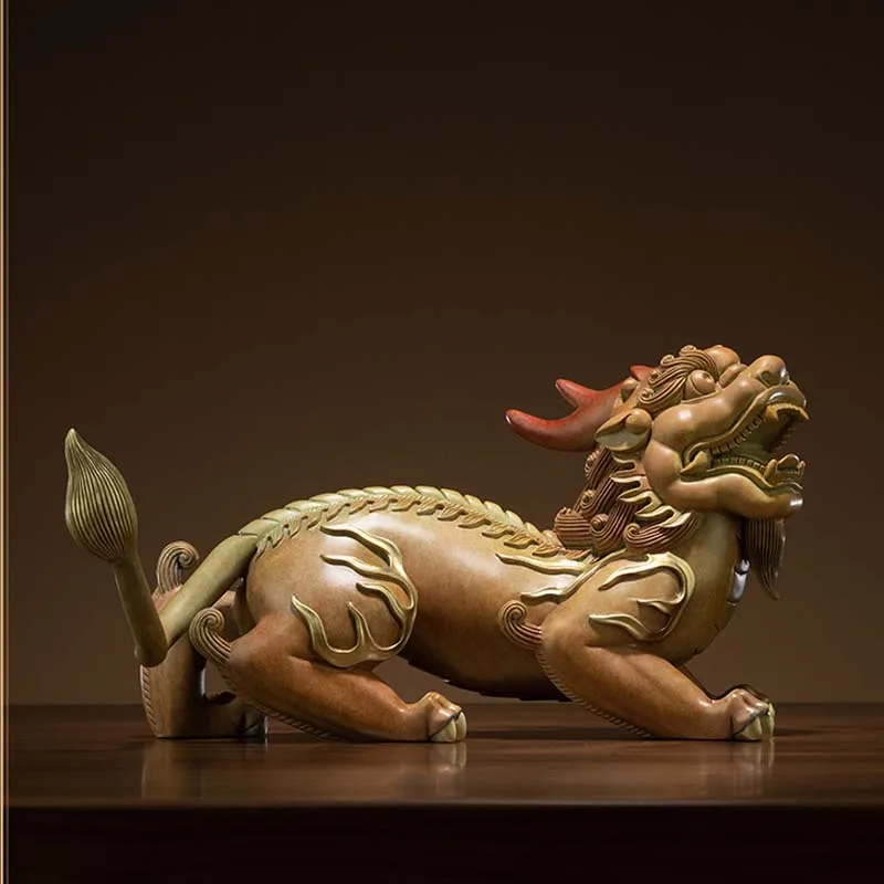 

HONG YUN DANG TOU Asia TOP high grade GOOD LUCK dragon PI XIU mascot brass statue HOME company business God of wealth Mammon