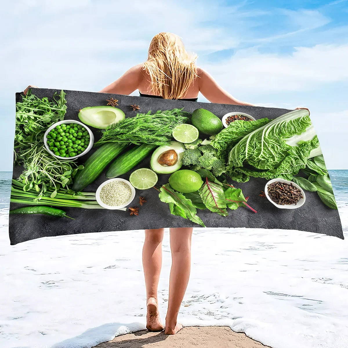 

Пляжное полотенце для женщин, девочек, детей, мужчин, печать еды, банное супермягкое плюшевое мужское и женское влюбленное