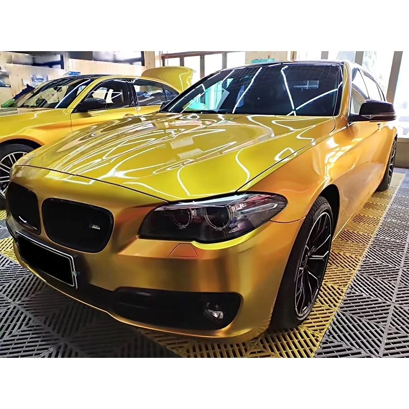 

1.52*18m Leaves Yellow Super Glossy Metallic Car Vinyl Wrap Stickers Auto Wrap