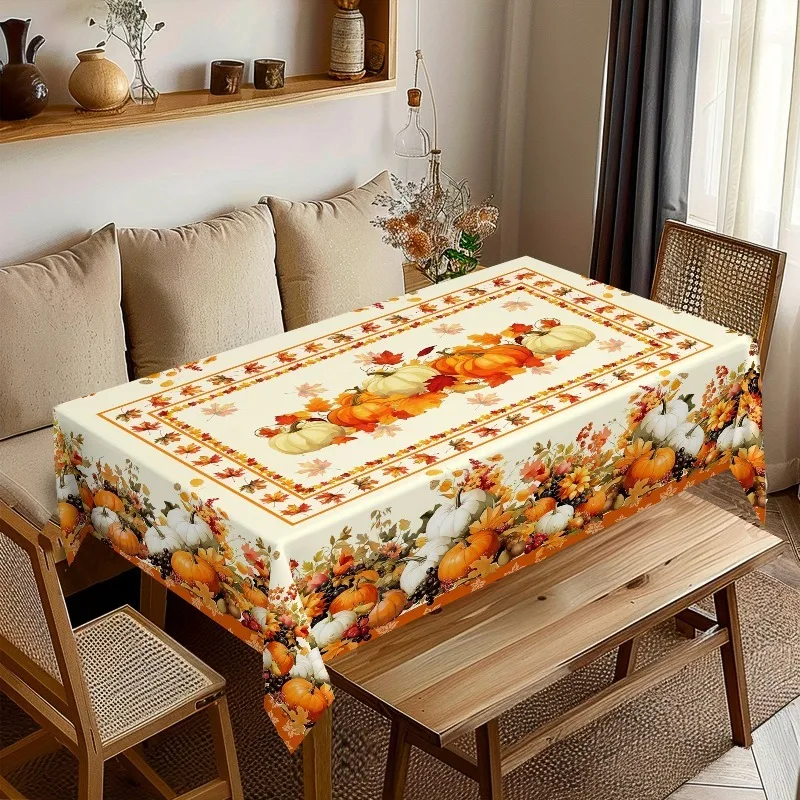 1pc Midy Pumpkin Fall Festival Tablecloth - Warm and Grateful Atmosphere - Beautiful and Practicalzyc