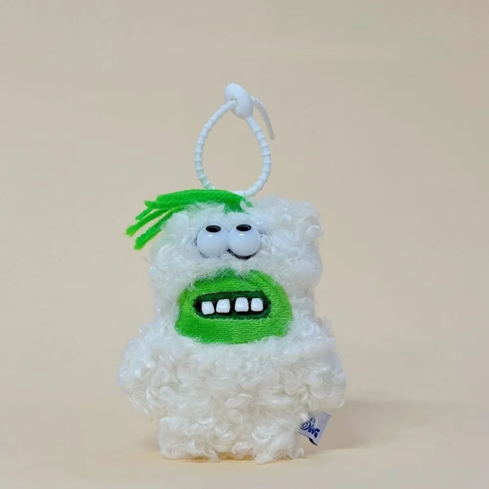 Ugly Curly Plush Doll Buck Teeth Funny Creative Doll Keychain Cartoon Couple Bestie Bag Hanging Chain Jewelry Birthday Gift