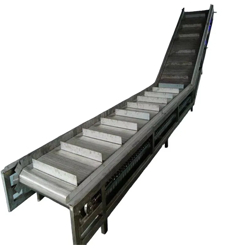 Stainless steel conveyor belt lifting conveyor belt baffle inclined conveyor