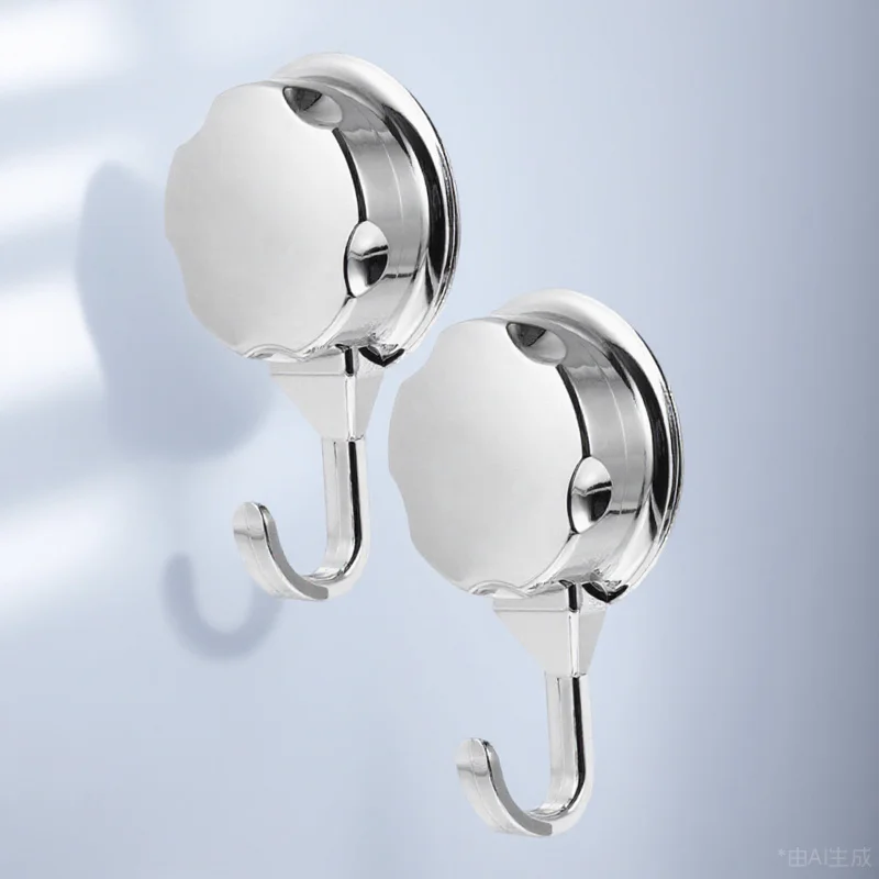 

2Pcs Suction Cup Hooks Heavy Duty Removable Punch Free Hanging Hook for Bathroom Kitchen Wall Door Glass Surfaces