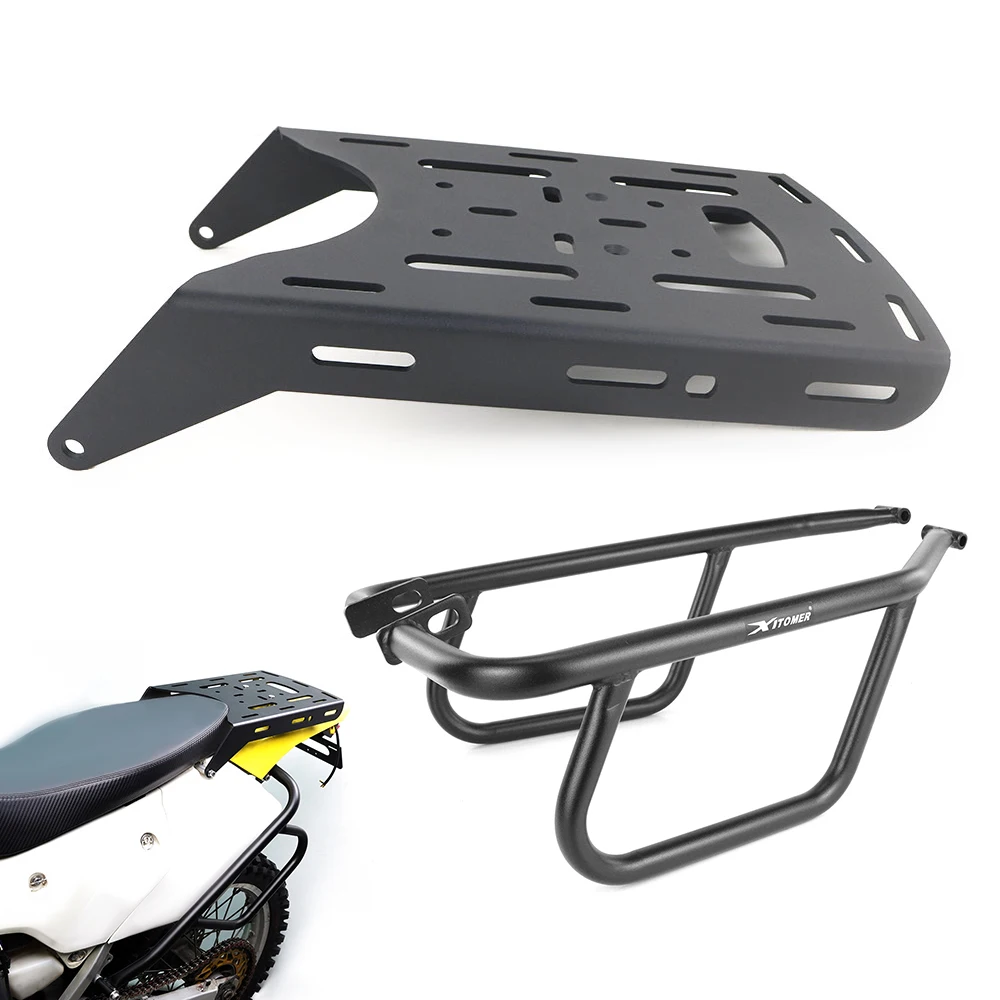 

For Suzuki DRZ400S DRZ400SM 2000-2024 Motorcycle Rear Luggage Rack Top Case Bracket Holder Side Crash Bar Engine Guard Protector