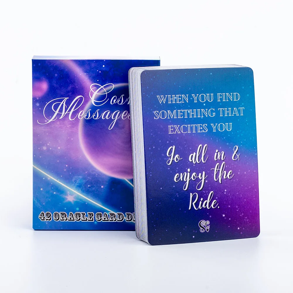 Premium Board Game Cosmic Messages 42 Oracle Card Deck Twin Flame Love Message English Visions Divination Edition 10.3*7.3cm