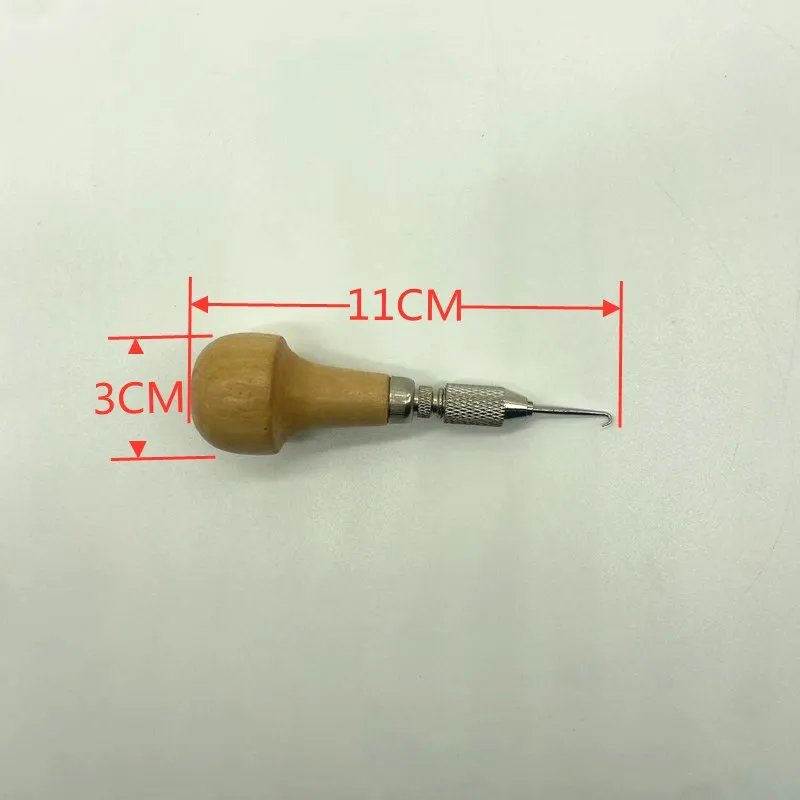 

Handmade Badminton Raet Stringing Tool Wooden Handle Pr Hole Pulling Hook Practical DIY Badminton Equipment Stringing Kit