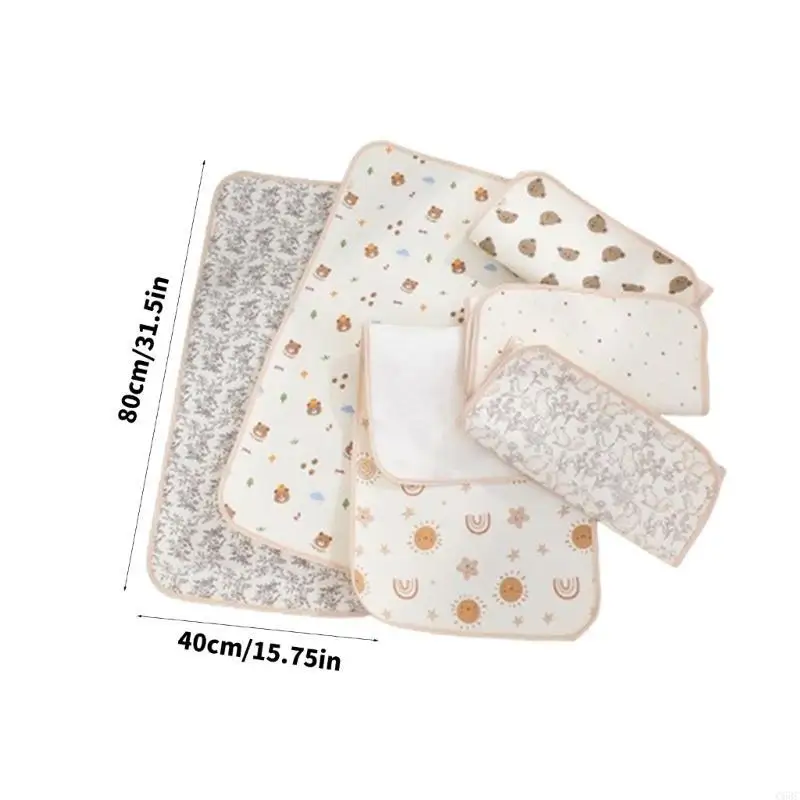 وسادة حفاضات من القماش القطني لعربات الأطفال مقاومة للماء C63C، سهلة التنظيف #6