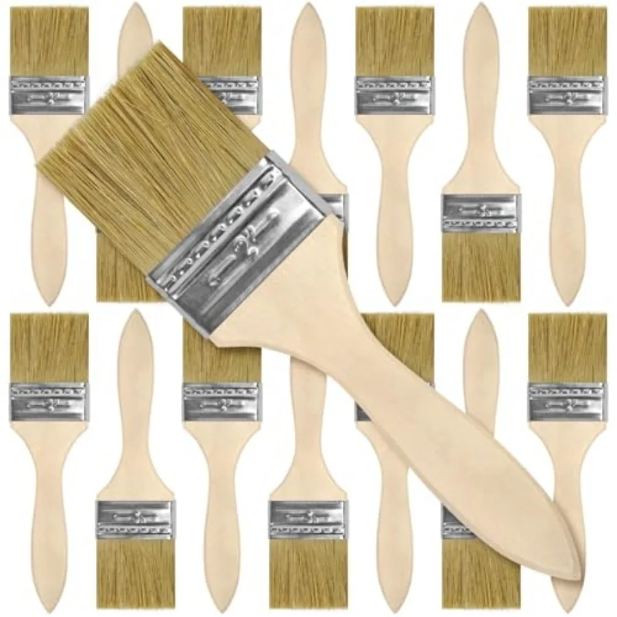 

Pack 2 Inch Paint Brushes, All-Purpose Chip Brush Set for Painting, Stains, Varnishes, Epoxy, Glue, Crafts, Walls and Wood Furn