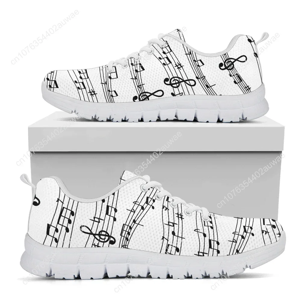 Note musicali stampe scarpe in rete donna scarpe da donna primaverili scarpe basse stringate Sneakers donna calzature taglie for