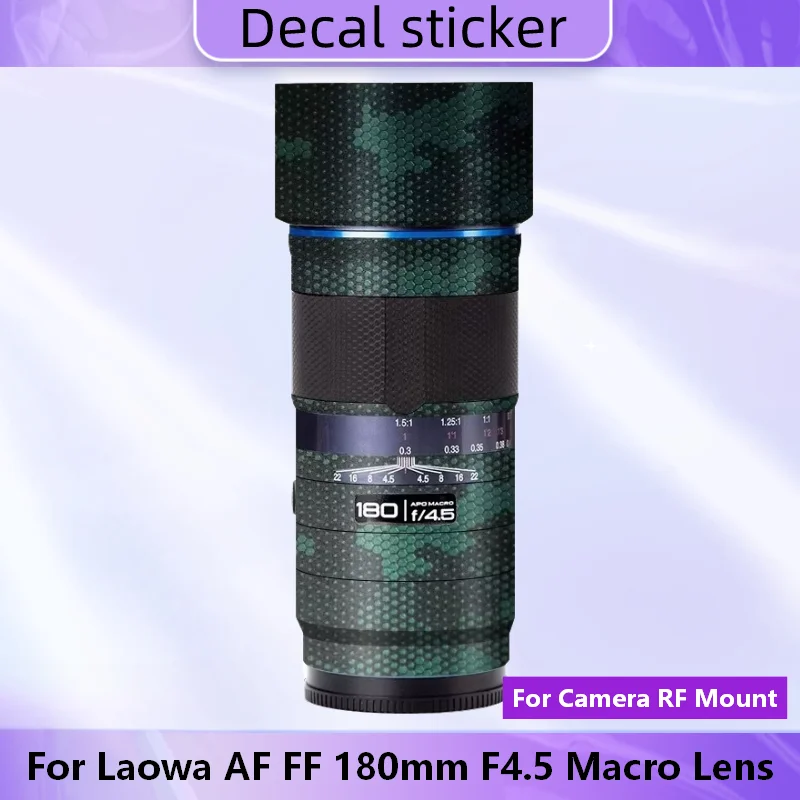 

Защитная виниловая пленка-наклейка для объектива Laowa AF 180mm F4.5 Macro с креплением RF для камеры, защитное покрытие для корпуса объектива