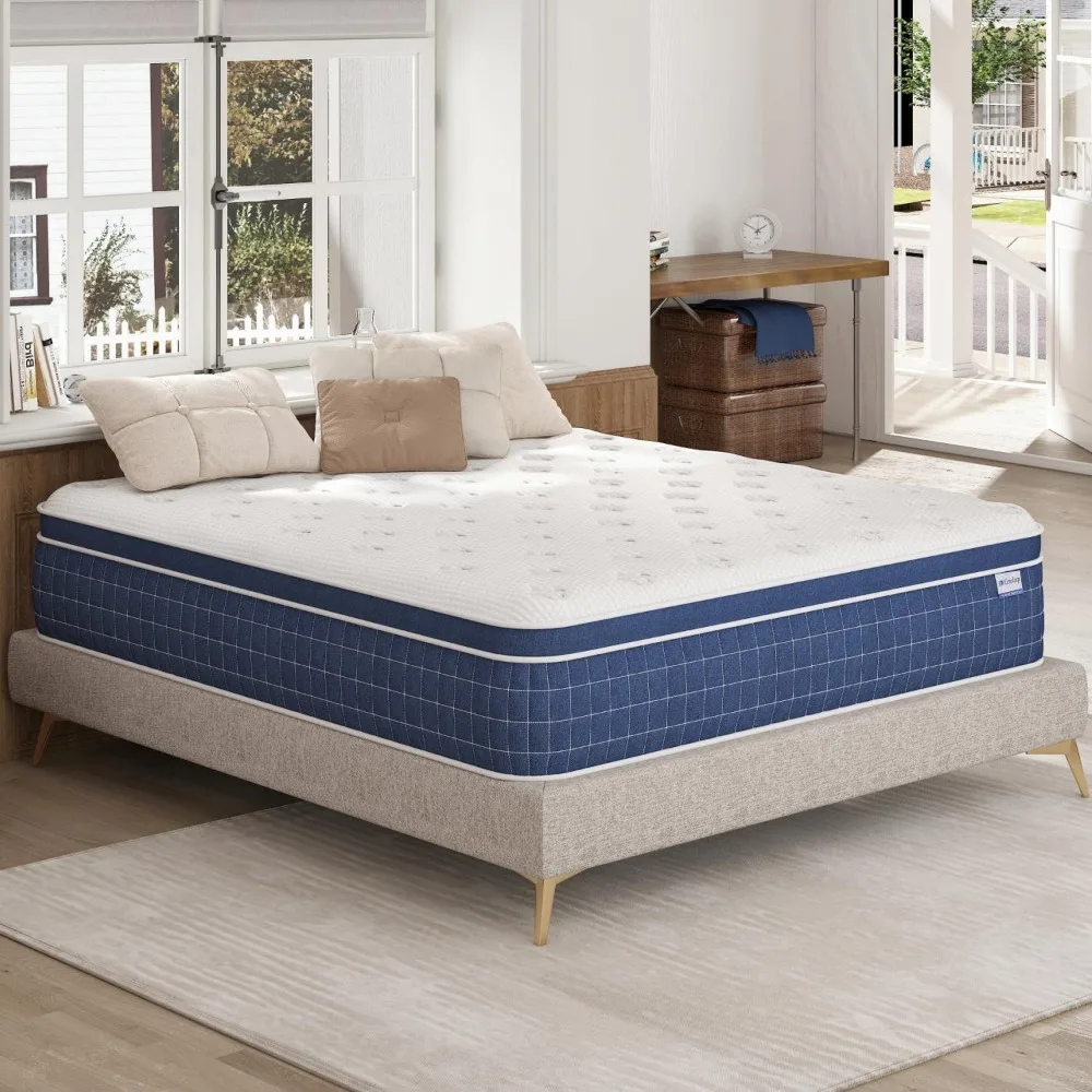 King Size Mattress,12 Inch Firm Hybrid King Mattress , Mattress King Size With Memory Foam and Independent Pocket Springs