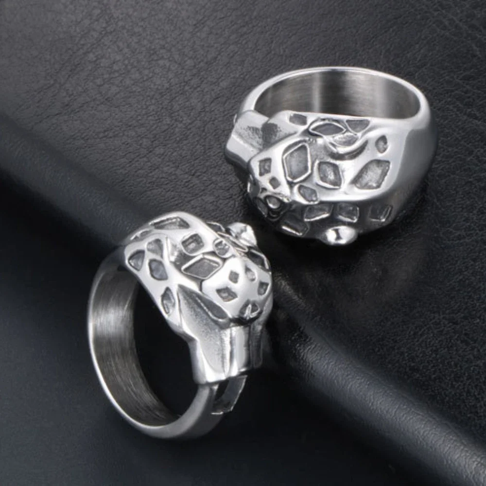 

Модные индивидуальные трендовые креативные мужские кольца с головой леопарда, властные мужские стильные кольца, размер 7-12