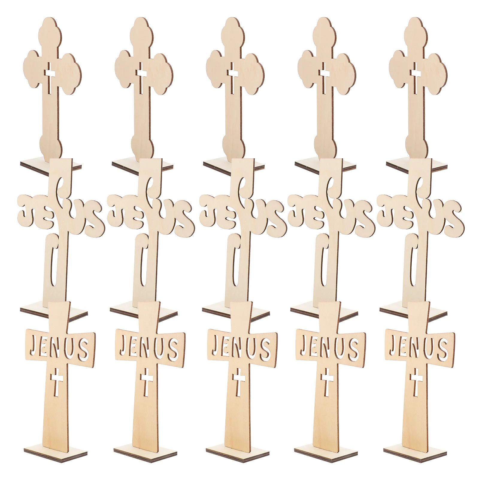 

15 Pcs Crosses Craft Small Blank Cutouts Small Wooden Crosses For Crafts for DIY Baptism Centerpieces Table Decor Garden