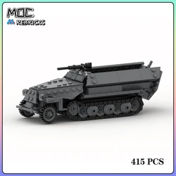 Military Warfare MOC Medium Size Half Track Armored Vehicle Building Block Model Bricks DIY Toys for Kid Christmas Gifts 415pcs