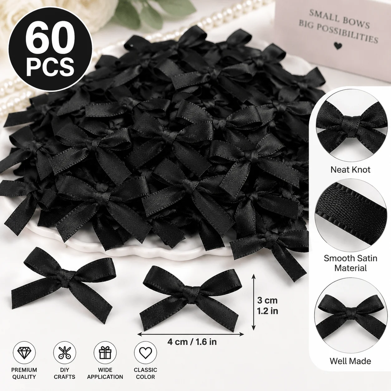 60 fiocchi in raso mini, rossi - Bow Tie Pre Tied recensione e prezzo
