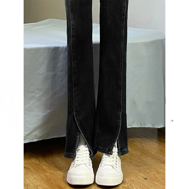 

High Waist Straight Leg Bla ey Denim Jeans Women's Summer Design Sensation plus Size Trendy High Street Ins Jeans