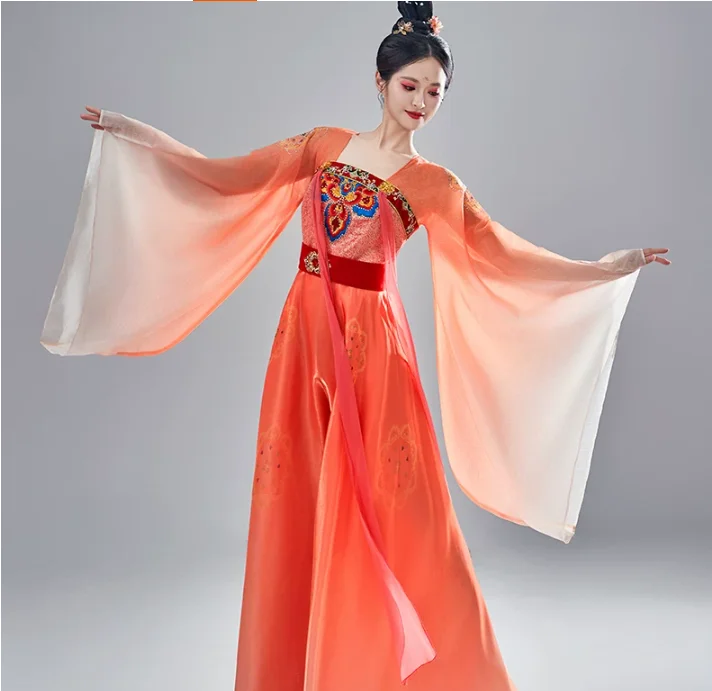 Classical Dance, Chinese Style, Ancient Costume, Fairy Spirit, Hanfu, Ruqun, Art Testing, Performance Costumes