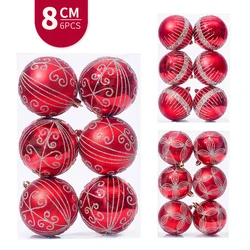 Set di ornamenti per palline di natale per animali domestici da 8CM/6 pezzi, palla di ornamenti appesi per alberi di natale per artigianato fai da te, festa di nozze, decorazioni per la casa di natale