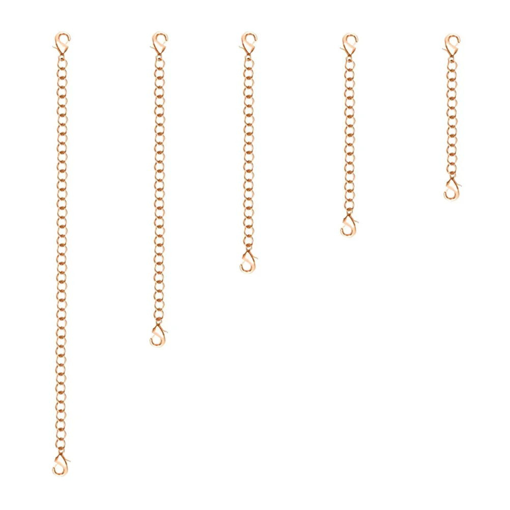 

5Pcs Necklace Extender for Jewelry Shiny Plated Lobster Clasp Chain Extension DIY Craft Gold Tone 2In 3In 4In 5In 6In Length