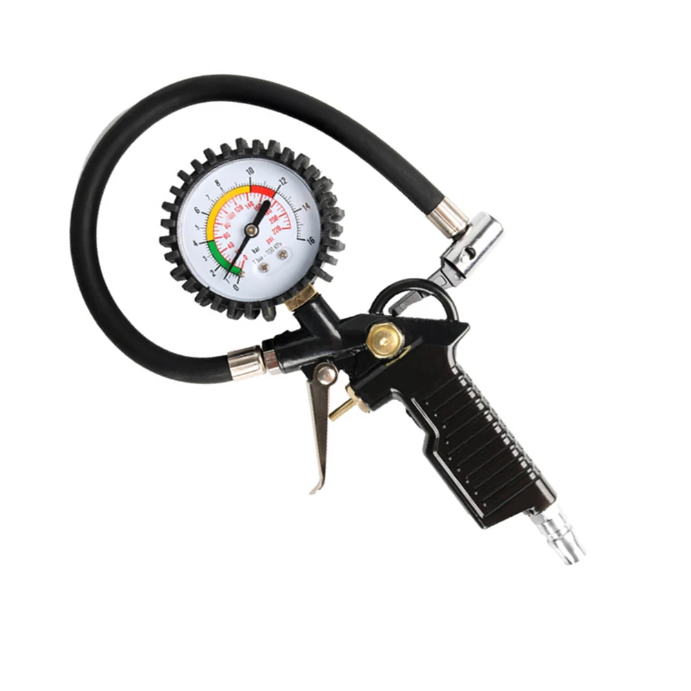 

Heavy Duty Tire Pressure Gauge 220 Psi Rubber Tube Car Vehicle Auto Tire Repair Tool Leak Proof Metal Component