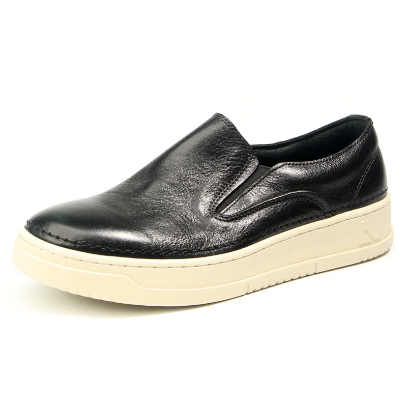 

Men's Cowhide natural leather casual shoes comfortable White classic Moccasins men Luxury footwear on sale