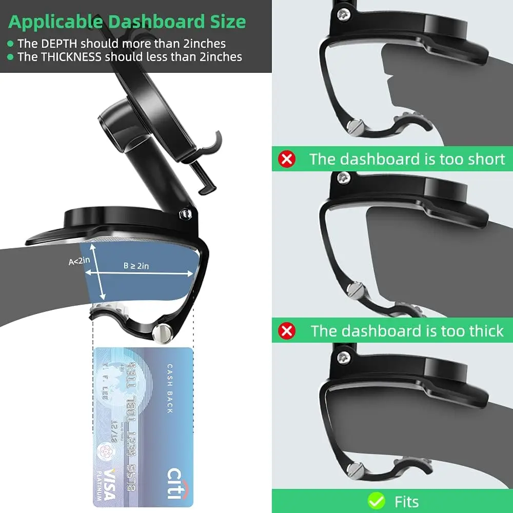 Dashboard Car Phone Holder Stable 360-Degree Rotation Phone Mount Universal for 4-7 inch Smartphone Navigation Stand