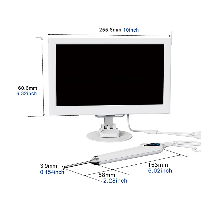 Endoscope 1080P HD Video Borescope  Otolaryngoscope Handheld Inspection Flexible with 10 Inch LCD Screen Digital Otoscope