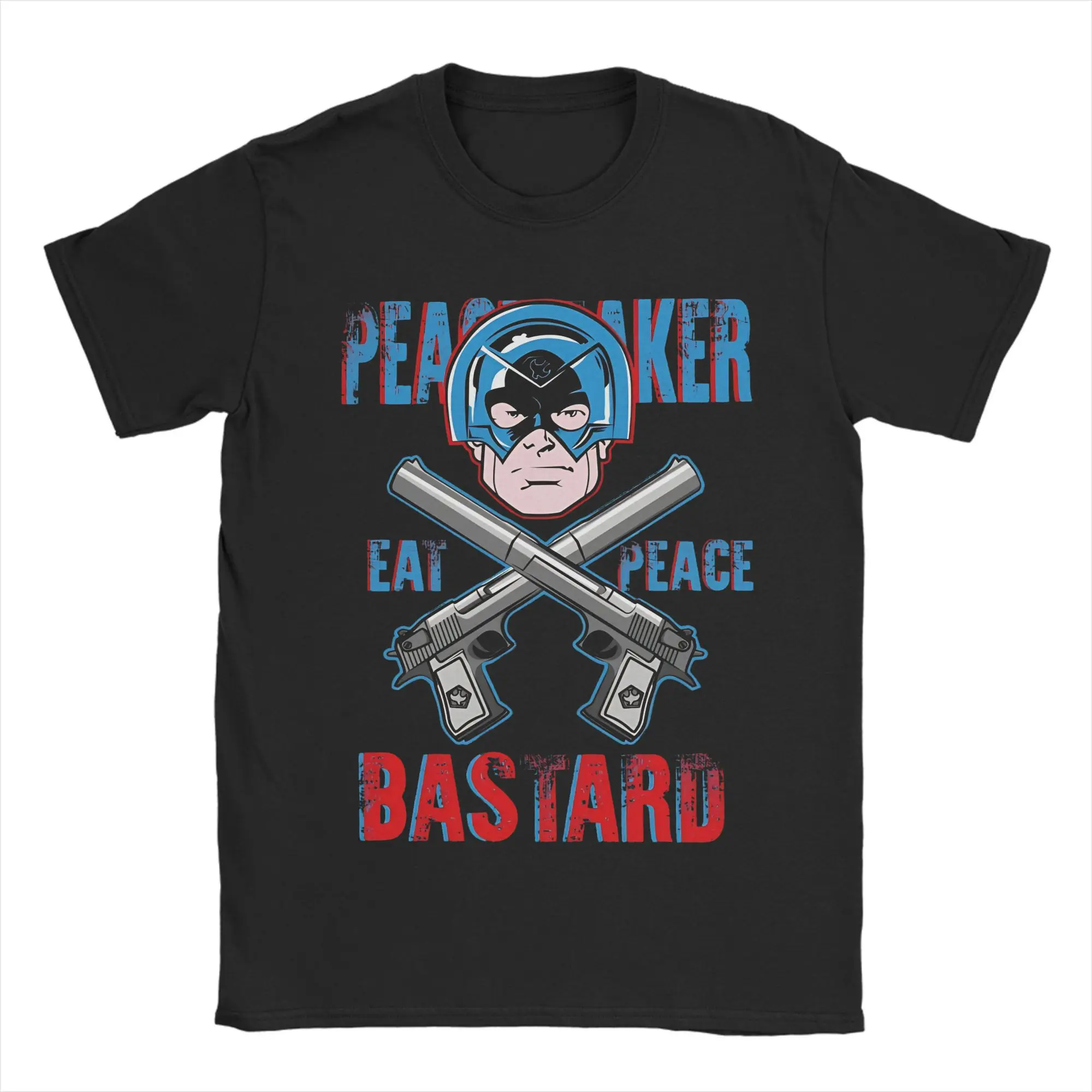 

Футболка PEACEMAKER EAT PEACE BASTARD, мужские хлопковые топы в стиле ретро с круглым вырезом и коротким рукавом