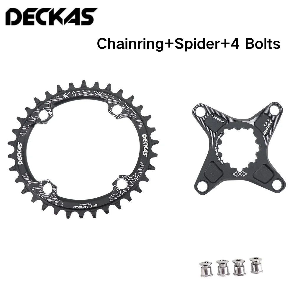 DECKAS 104BCD 6mm Offset forGXP Chainring forSRAM DM 32T 34T 36T 38T Oval/Round for Mountain Road Bike Ultralight Tooth Plate