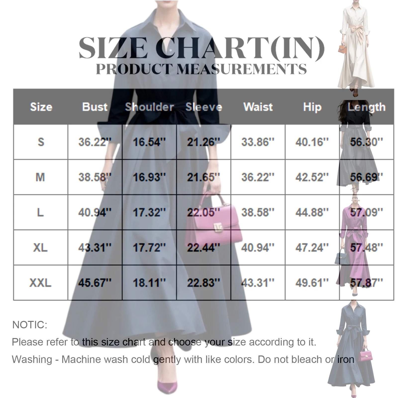 Robe longue tendance pour femmes à manches longues, col, couleur unie, taille nouée, style trench, robe élégante décontractée et confortable