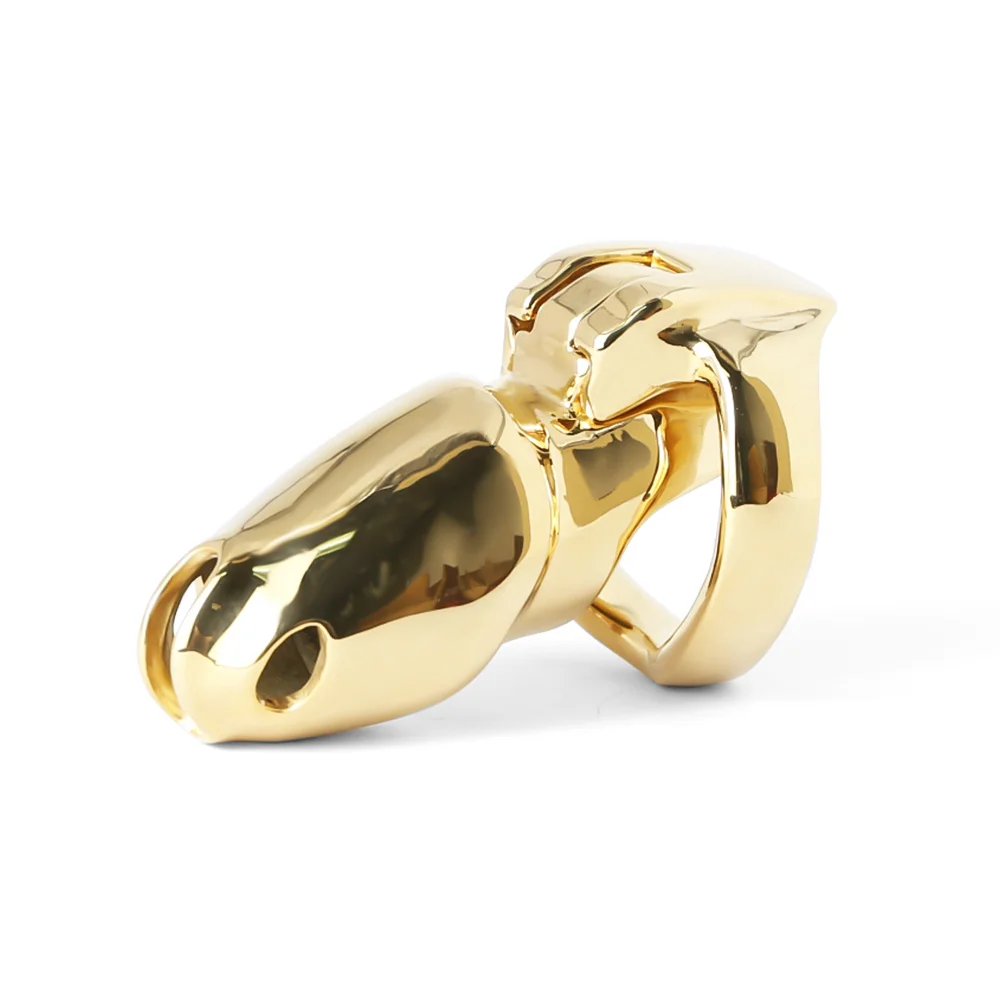 2022 New Male Chastity Device HT-V4 Stainless Steel Chastity Belt Gold Penis Cage Lockable Metal Cock Ring BDSM Sex Toys For Men