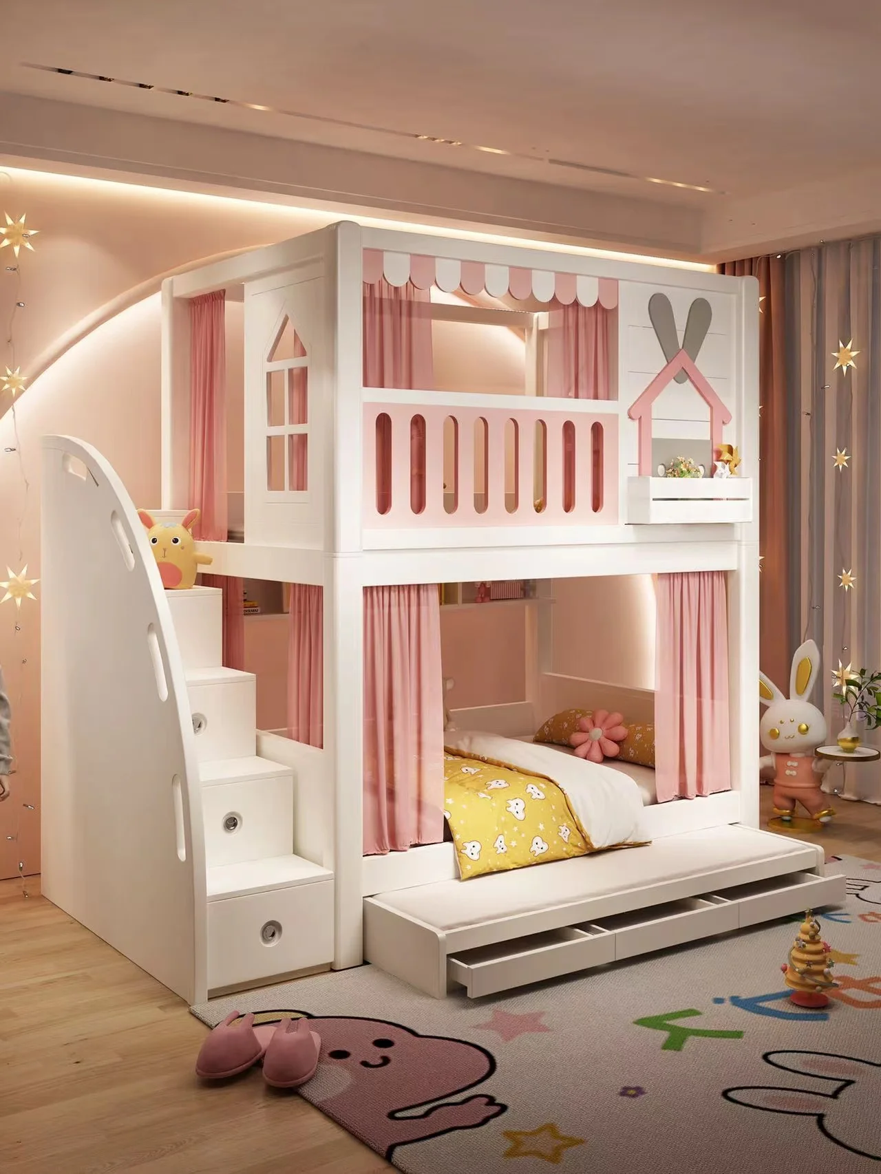 Children bunk beds, bunk beds, girls and boys, princess castles, tree houses, bunk beds, sister beds.