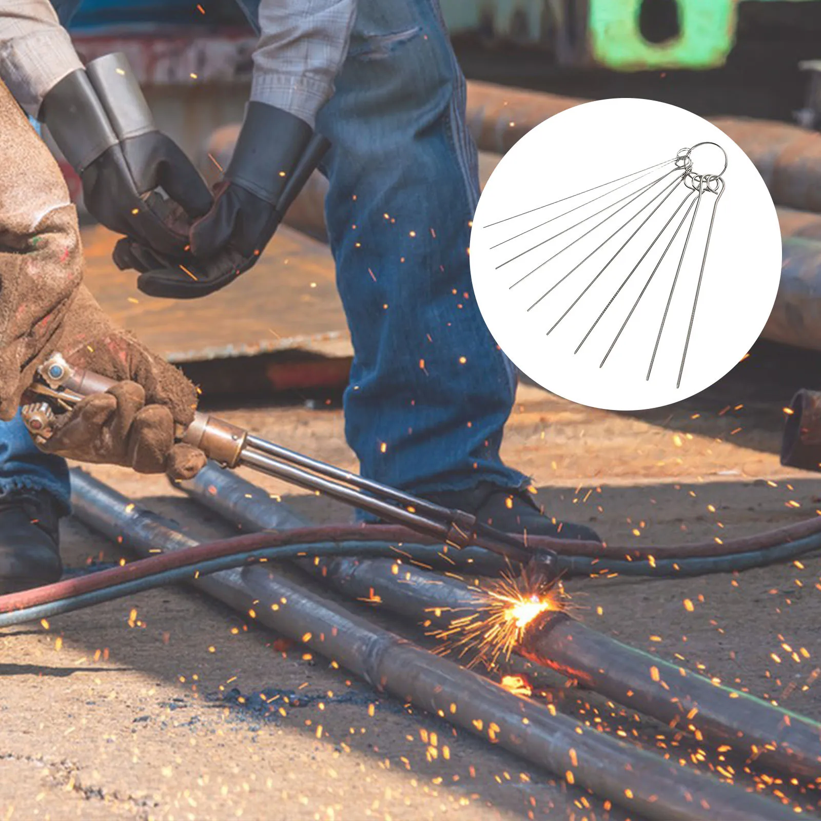 

6Pcs Welding Torch Tip Cleaner Stainless Steel Needles Welding Nozzle Torch Cutting Carburetor Cleaner Accessories