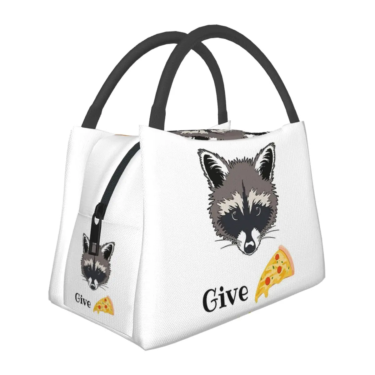 Pizza Thief Raccoon Lunch Bags Insulated Bento Box Waterproof Lunch Tote Picnic Bags Cooler Thermal Bag for Woman Student Travel