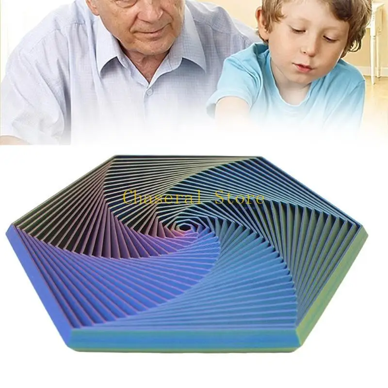 E7CE geometrico divertimento colorato giocattolo colorato infinitamente esagono colorato illusione visivo giocattolo giocattolo