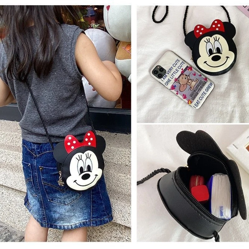 Lindo bolso cruzado para niños pequeños de Mickey Mouse: mini bolso de hombro para niños de dibujos animados, accesorio de moda para niñas pequeñas, regalo adorable