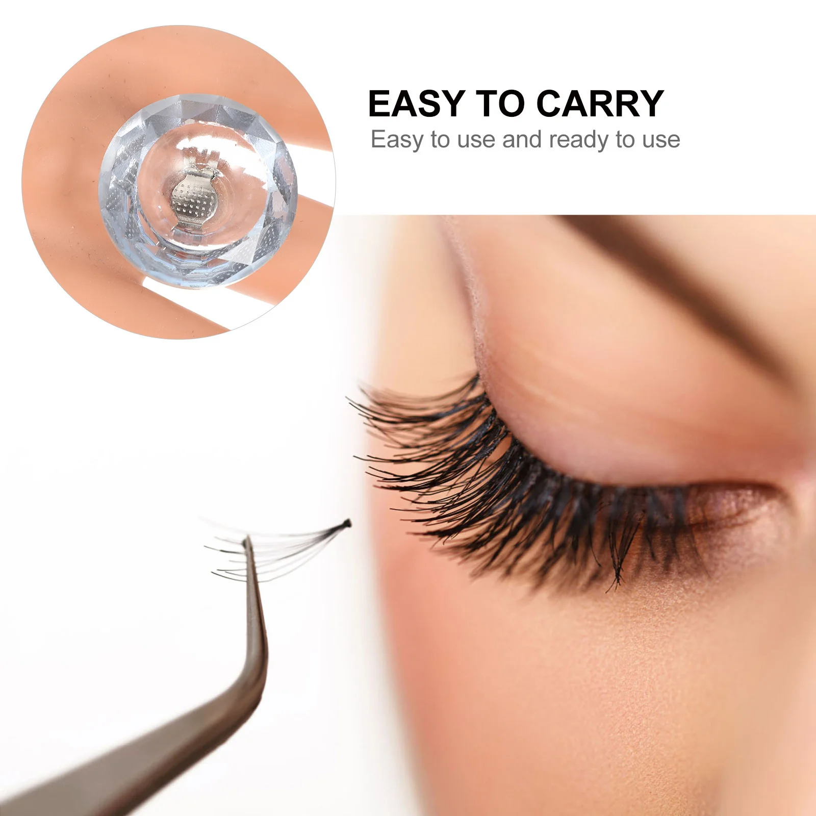 3pcs Eyelash Extension Glue Holder Cup Pigment Ring Container For False Lash Adhesive Lightweight Creative Finger Design Makeup