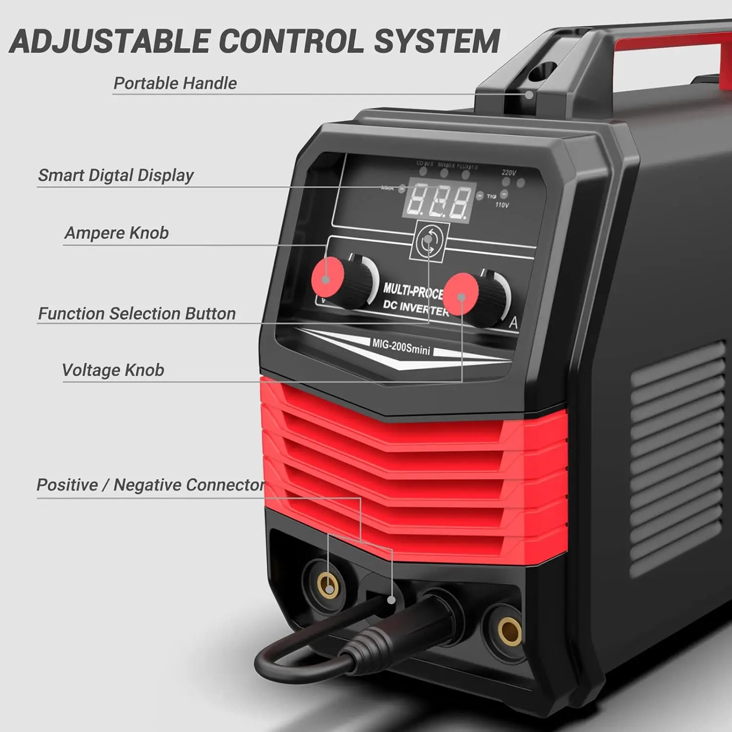 Imagem -02 - Máquina de Solda de Dupla Tensão Soldador Vara Gás Gasless Elevador Arc Tig 110v 220v em 1