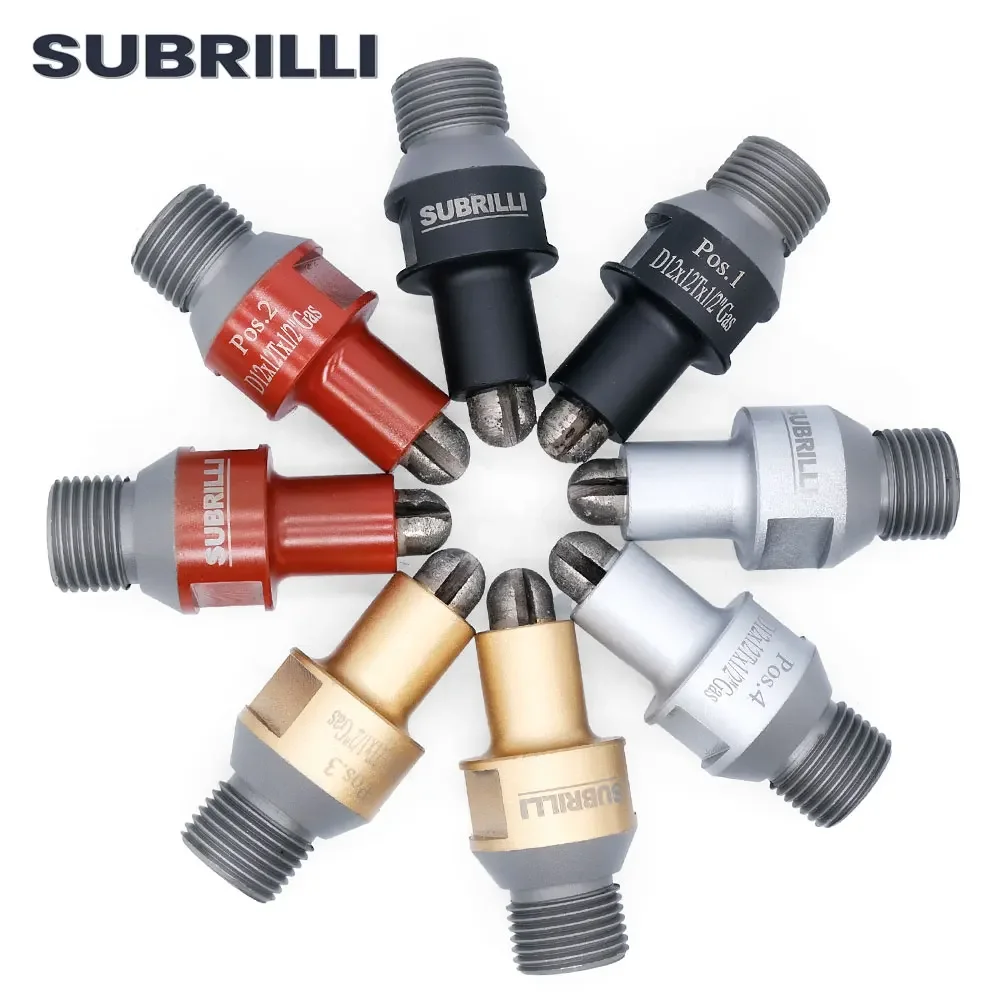 SUBRILLI Diamond Finger Bit For CNC 1/2gas 12mm Diameter Diamond Abrasive Grinding Block For Granite Marble Slab Countertops