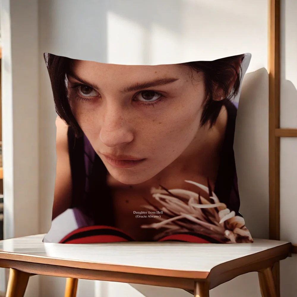 Gracie Abrams Daughter from Hell cushion cover Pillow Cover Home Sofa living Room Office Coffee Shop Car PillowCover