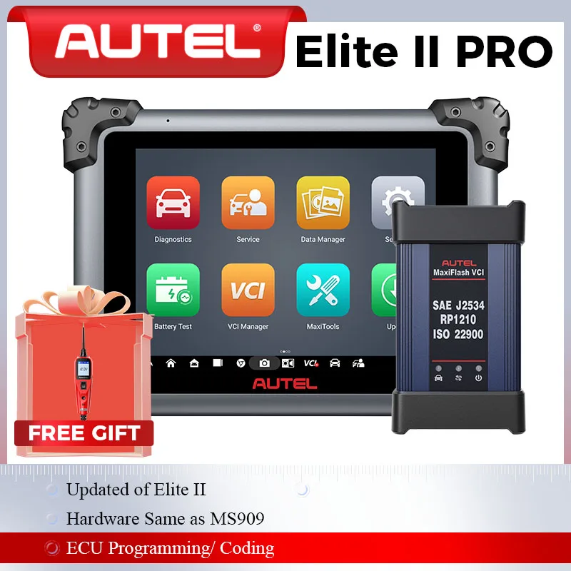 Autel MaxiSys Elite II Pro أدوات التشخيص الترا J2534 ECU برمجة الترميز الماسح الضوئي التلقائي كما محرك MS919 TruSpeed CAN FD DoIP