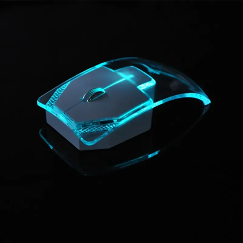 Transparent Colorful Glowing Mouse 2.4G Wireless Ergonomics Optical Computer Silent Mouse for Laptop Pc