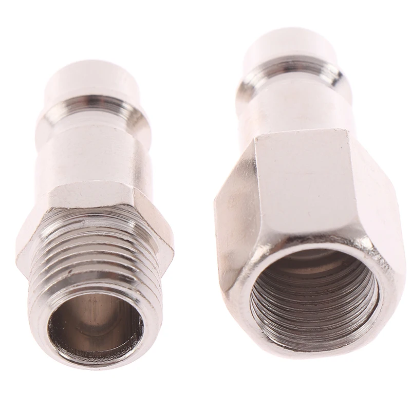 5pcs 1/4" BSP Femal/Male Air Line Hose Compressor Connectors Silver Euro Male Quick Release Fittings