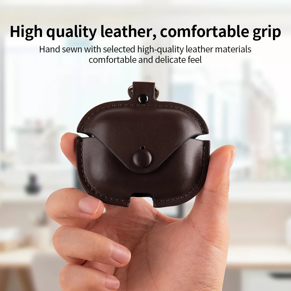 Retro Leather Case for AirPods Pro3 Business Earphone Cases for Apple AirPods Pro3 3rd Generation Cover earphone Shell with Hook - view 6