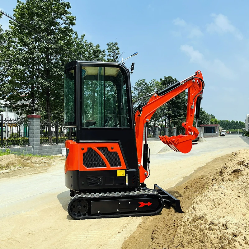 EPA-miniexcavadora hidráulica de cabina cerrada, excavadora pequeña de 1500kg, motor Kubota, Euro 4, 5, 1,5 toneladas