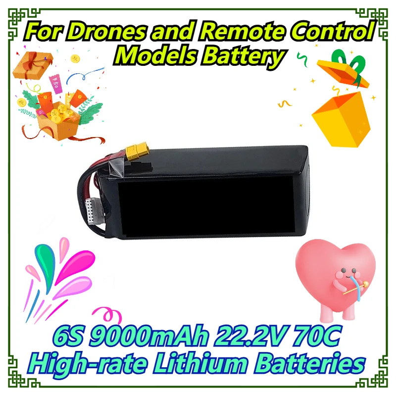 

6S 9000mAh 22.2V 70C High-rate Lithium Batteries For Drones and Remote Control Models Battery