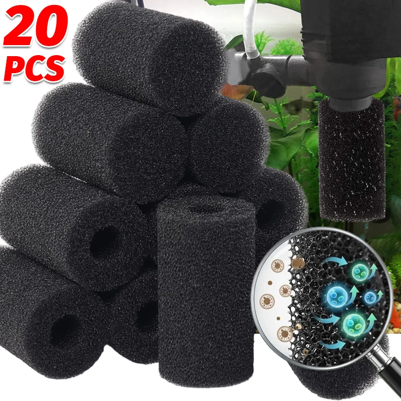Fish Tank Pre Filter Sponge Inflow Inlet Aquarium Filter Foam Roll Replacement Intake Cover for Prevent Fish Shrimp Being Sucked