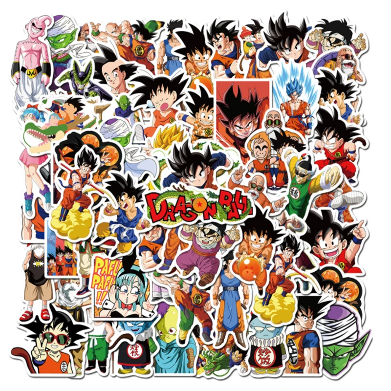 

10/30/50pcs Bandai Anime Dragon Ball Graffiti Stickers Waterproof Travel Suitcase Phone Laptop Luggage Diy Kids Toys Stickers