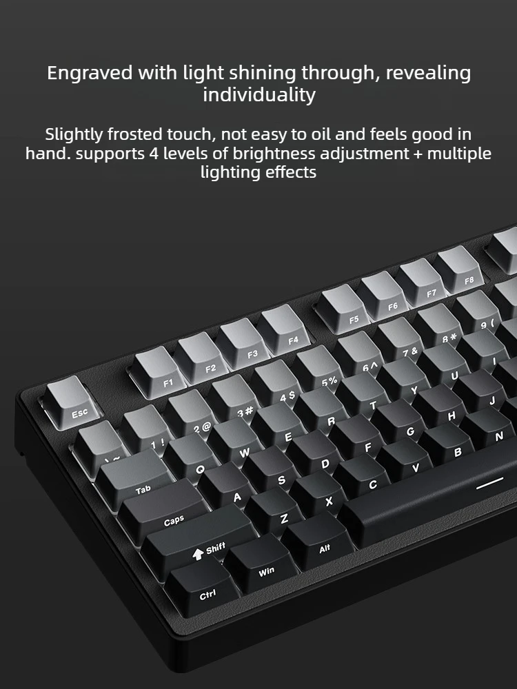 EWEADN MT108 Wireless Mechanical Keyboard 108 Keys RGB Tri-mode Silent Gamer Keyboard with PBT Ballcaps Ergonomic for Office Gam